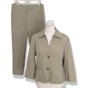 DonCaster signature pinstriped pantsuit